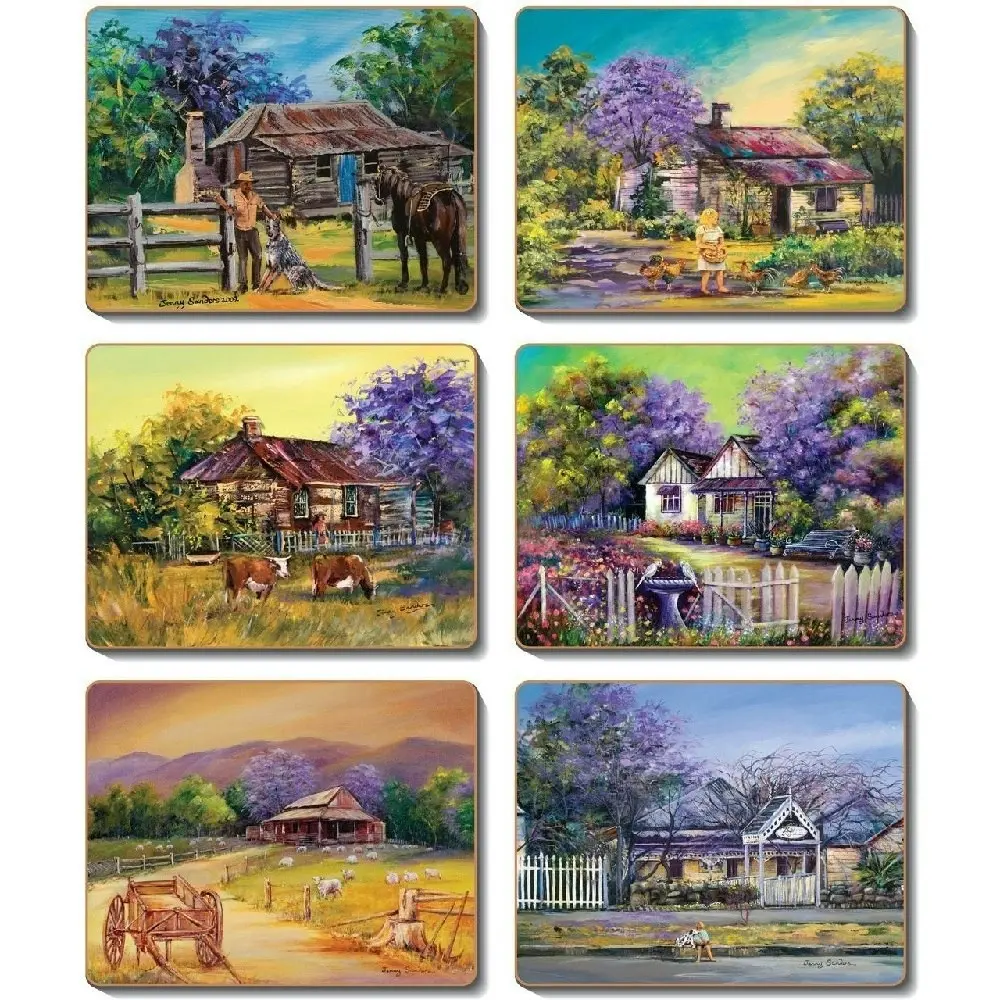 Cinnamon Coasters Cork Backed   Set Of 6