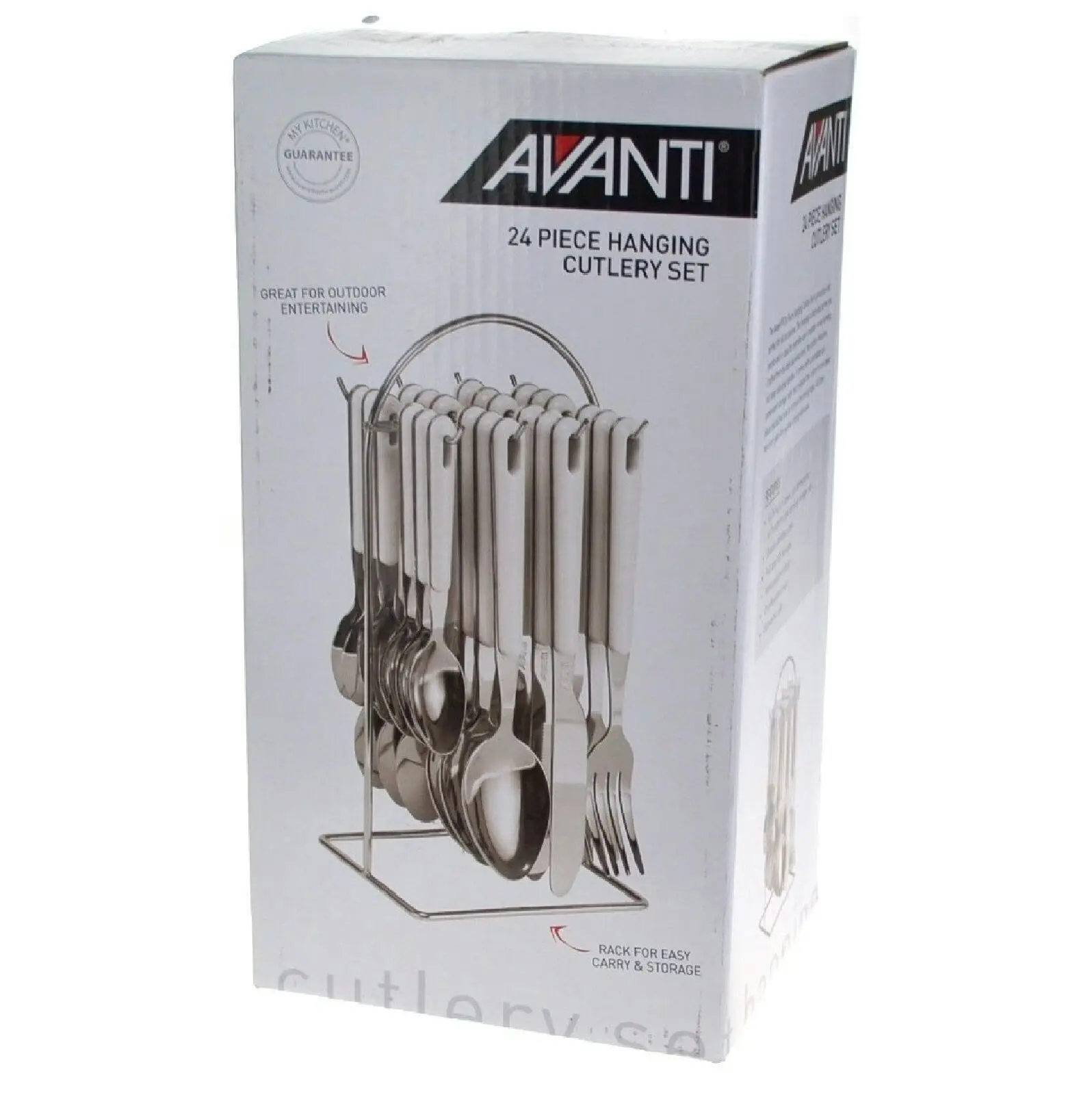 Avanti 24 Piece Hanging Cutlery Set   Red, Black Or White