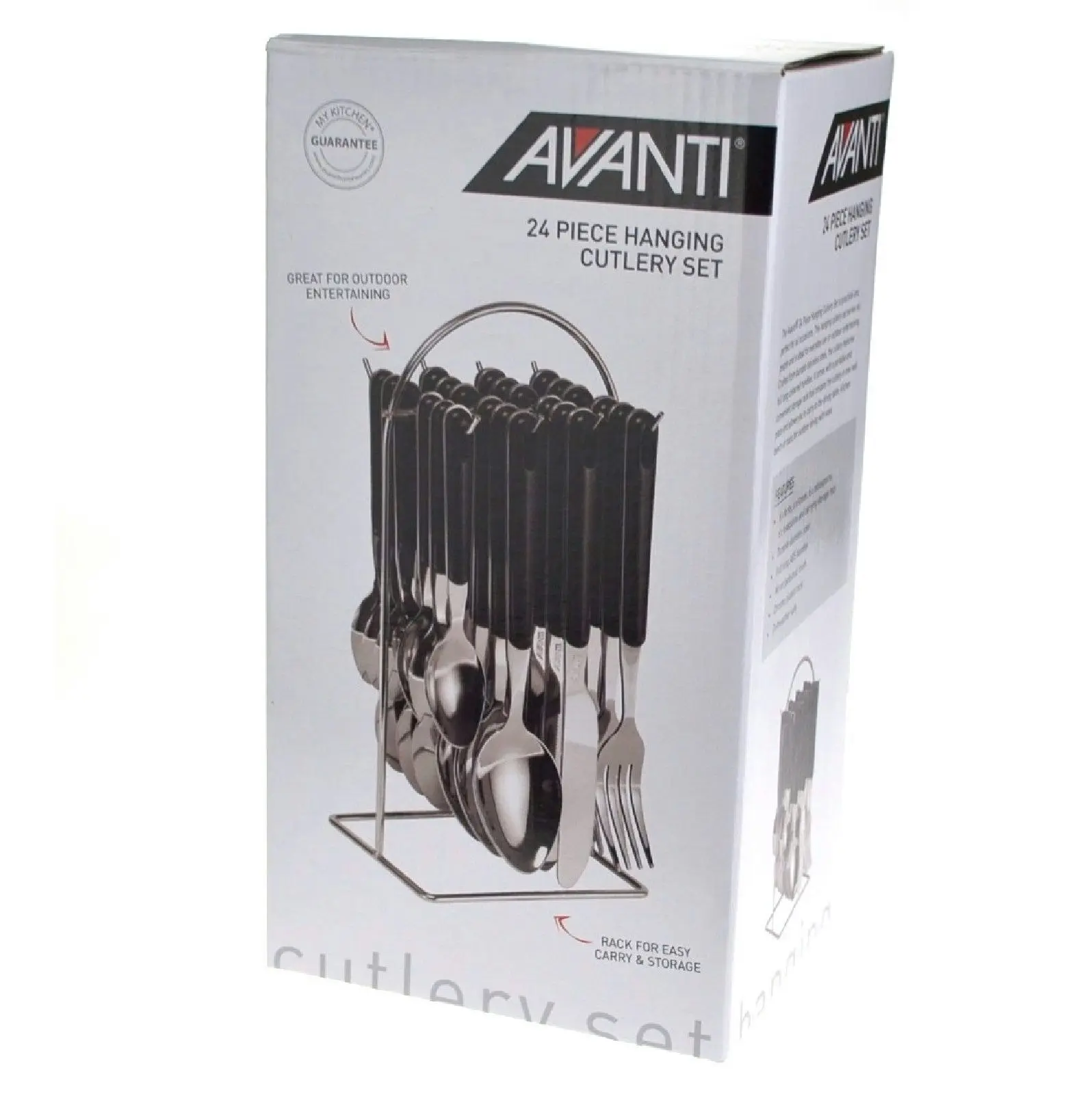 Avanti 24 Piece Hanging Cutlery Set   Red, Black Or White