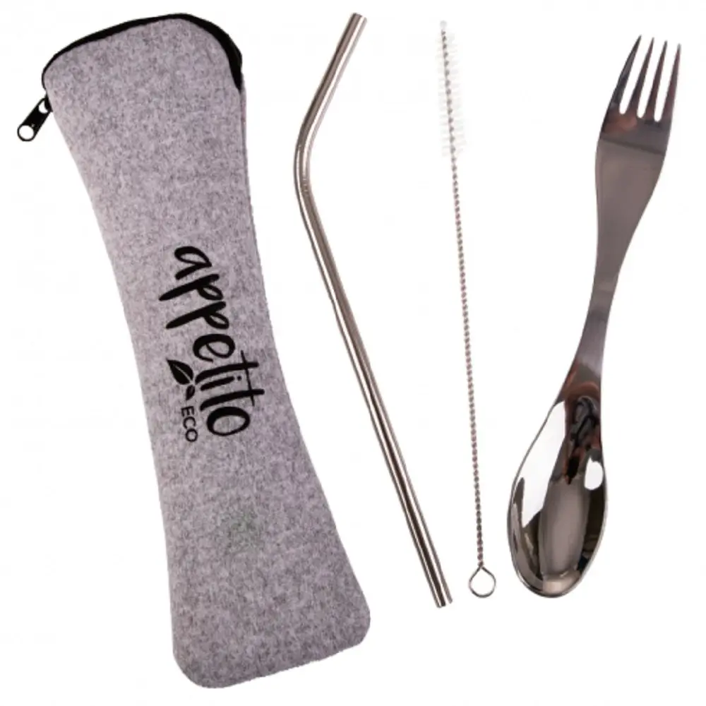 Appetito Eco Traveller's 3 Piece Stainless Steel Cutlery Set