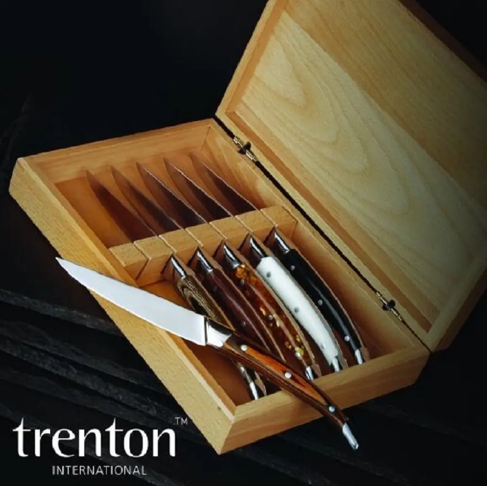 Trenton Athena Cavalier Lacrox Stainless Steel Point Tip Steak Knife Set 6