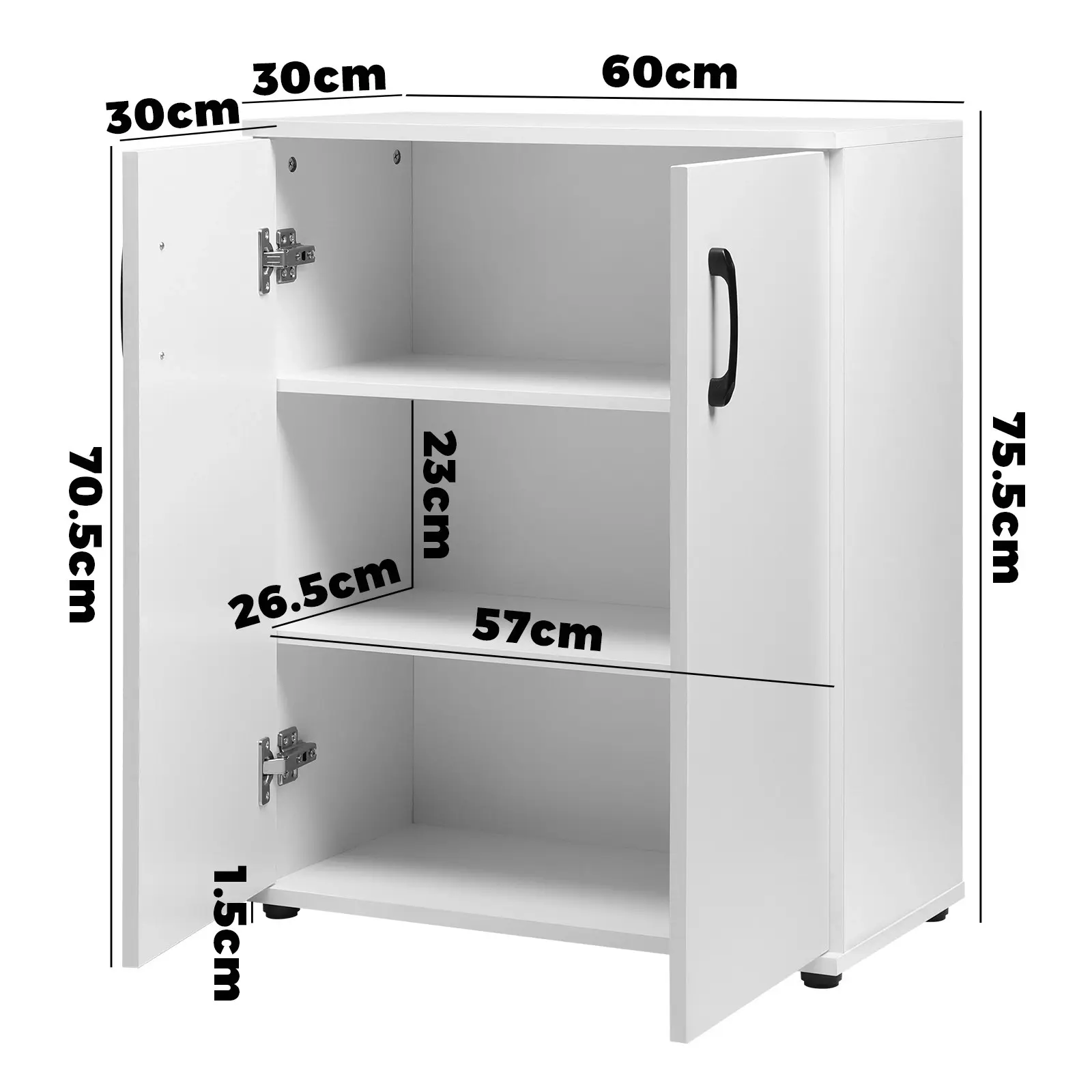 Oikiture Bathroom Cabinet Storage Sideboard Freestanding Cupboard Organiser