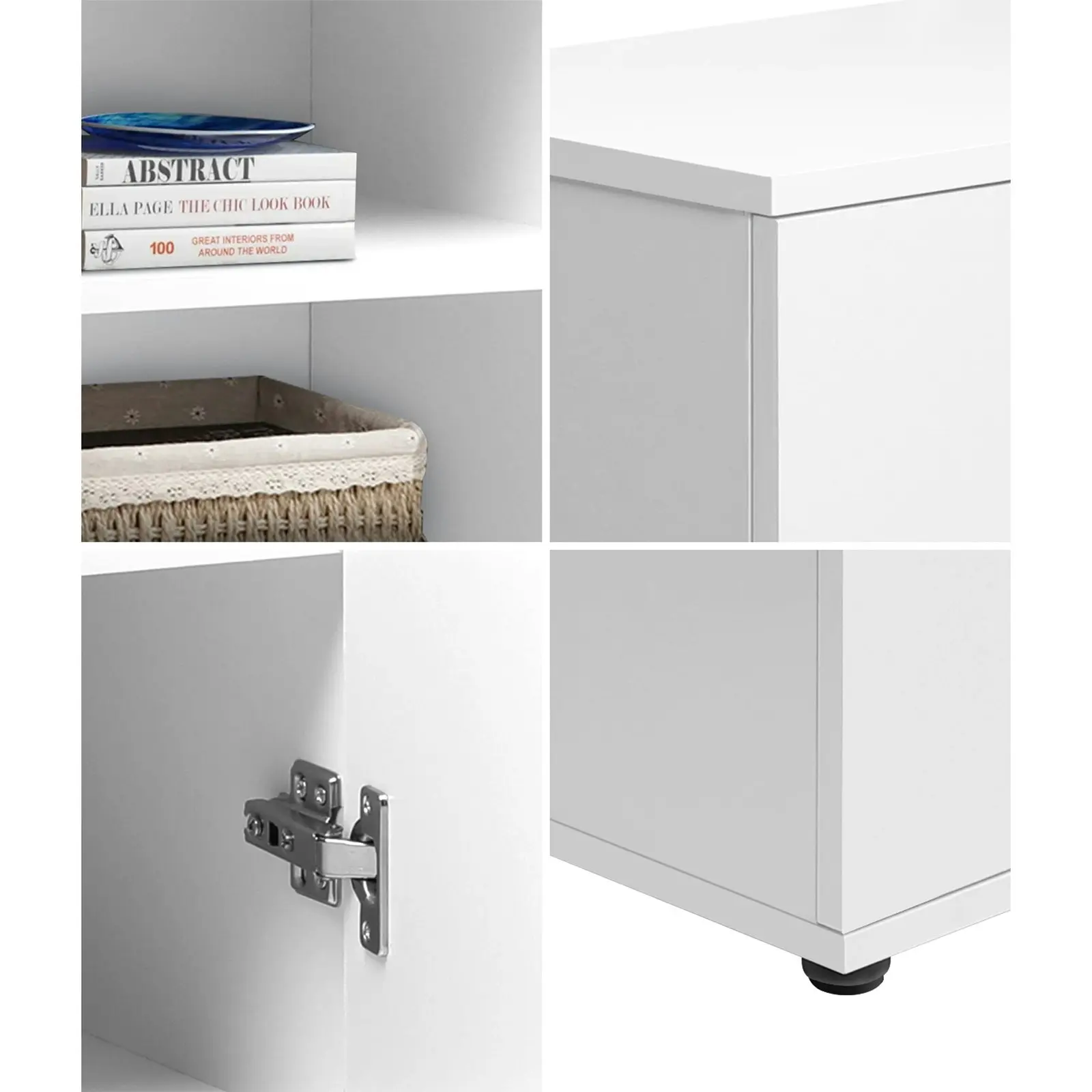 Oikiture Bathroom Cabinet Storage Sideboard Freestanding Cupboard Organiser