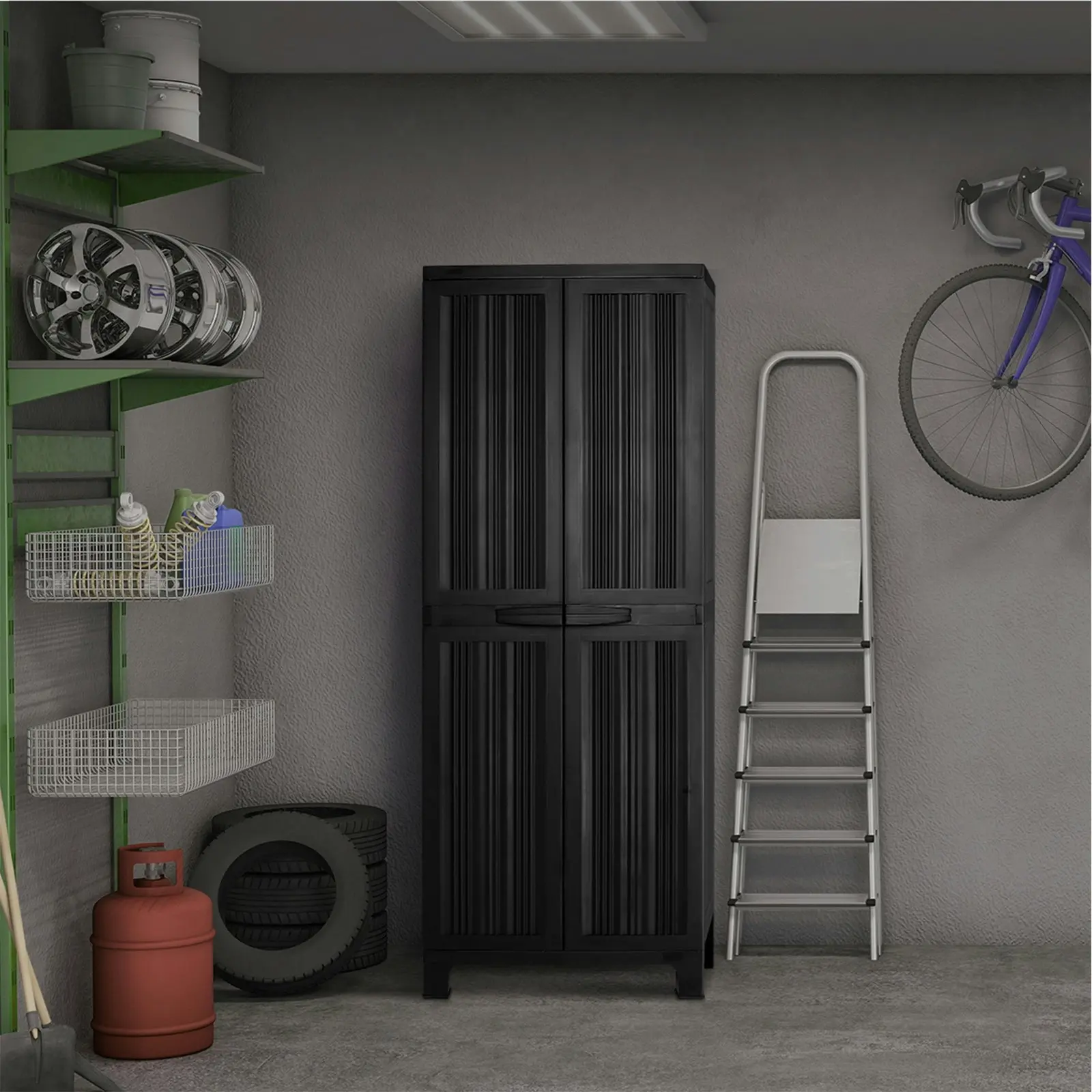 Livsip Outdoor Storage Cabinet Box Cupboard Garage Garden Adjustable Lockable