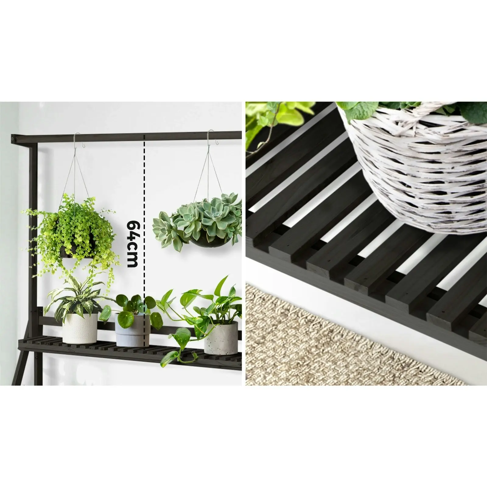 Livsip 3 Tier Plant Stand Indoor Outdoor Garden Planter Flower Pot Shelf Wooden