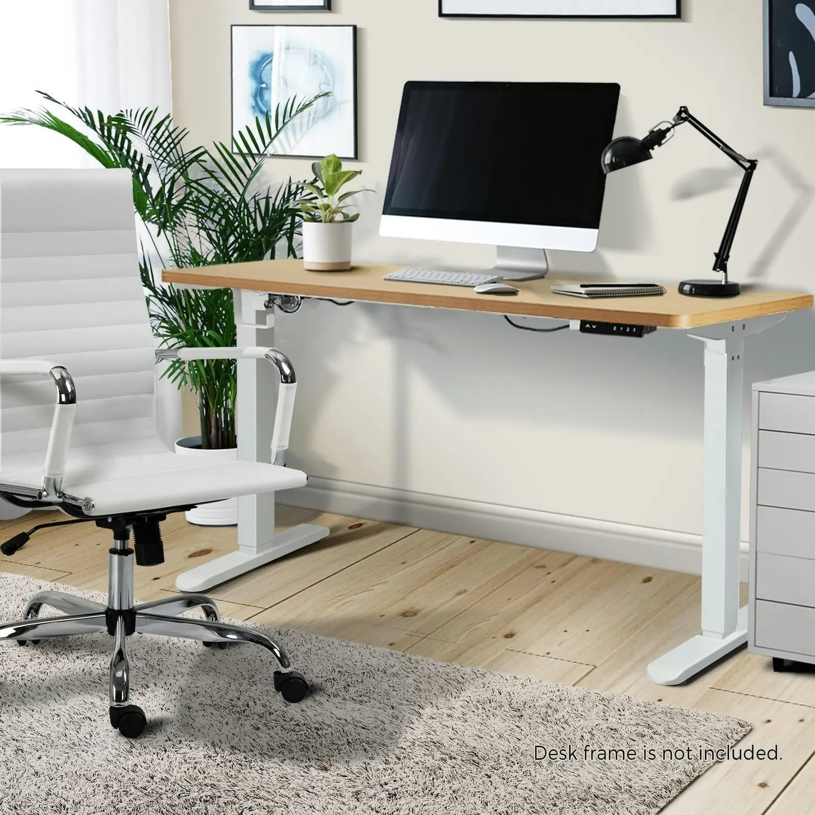 Oikiture 120cm Desk Board Electric Desk Board Computer Table OAK