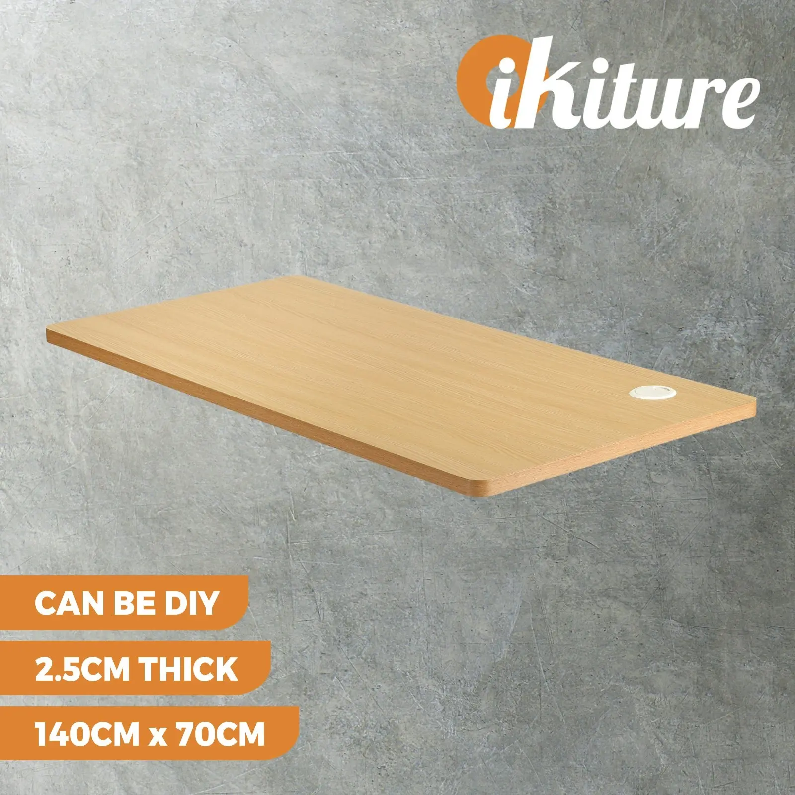 Oikiture 140cm Desk Top Electric Desk Board Computer Table OAK