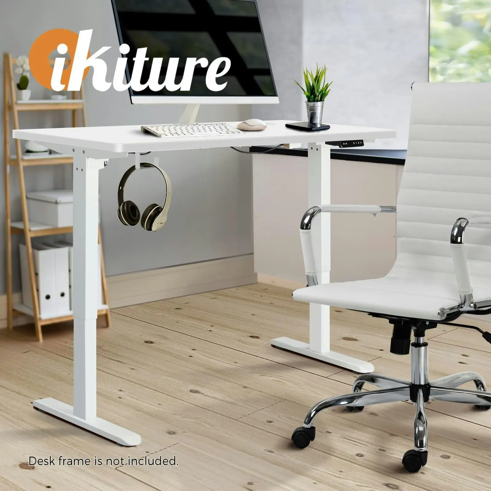 Oikiture 140cm Desk Top Electric Desk Board Computer Table White