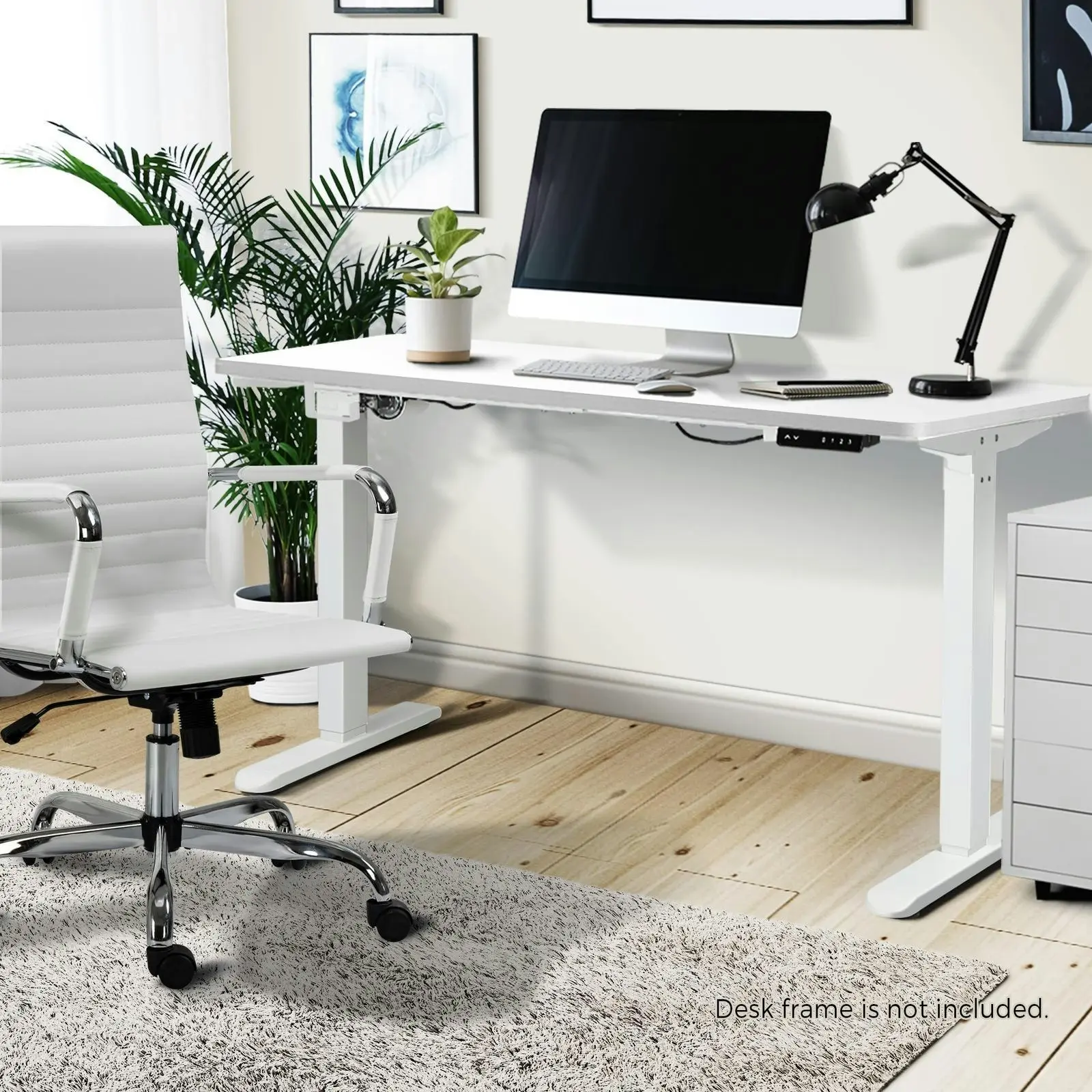 Oikiture 140cm Desk Top Electric Desk Board Computer Table White