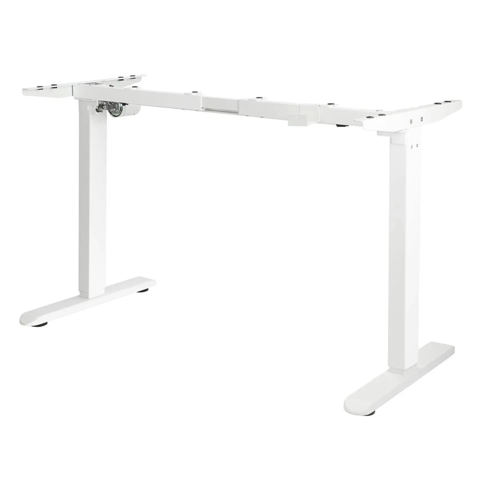 Oikiture Standing Desk Frame Only Single Motor Height Adjustable Motorised Sit Stand Table White