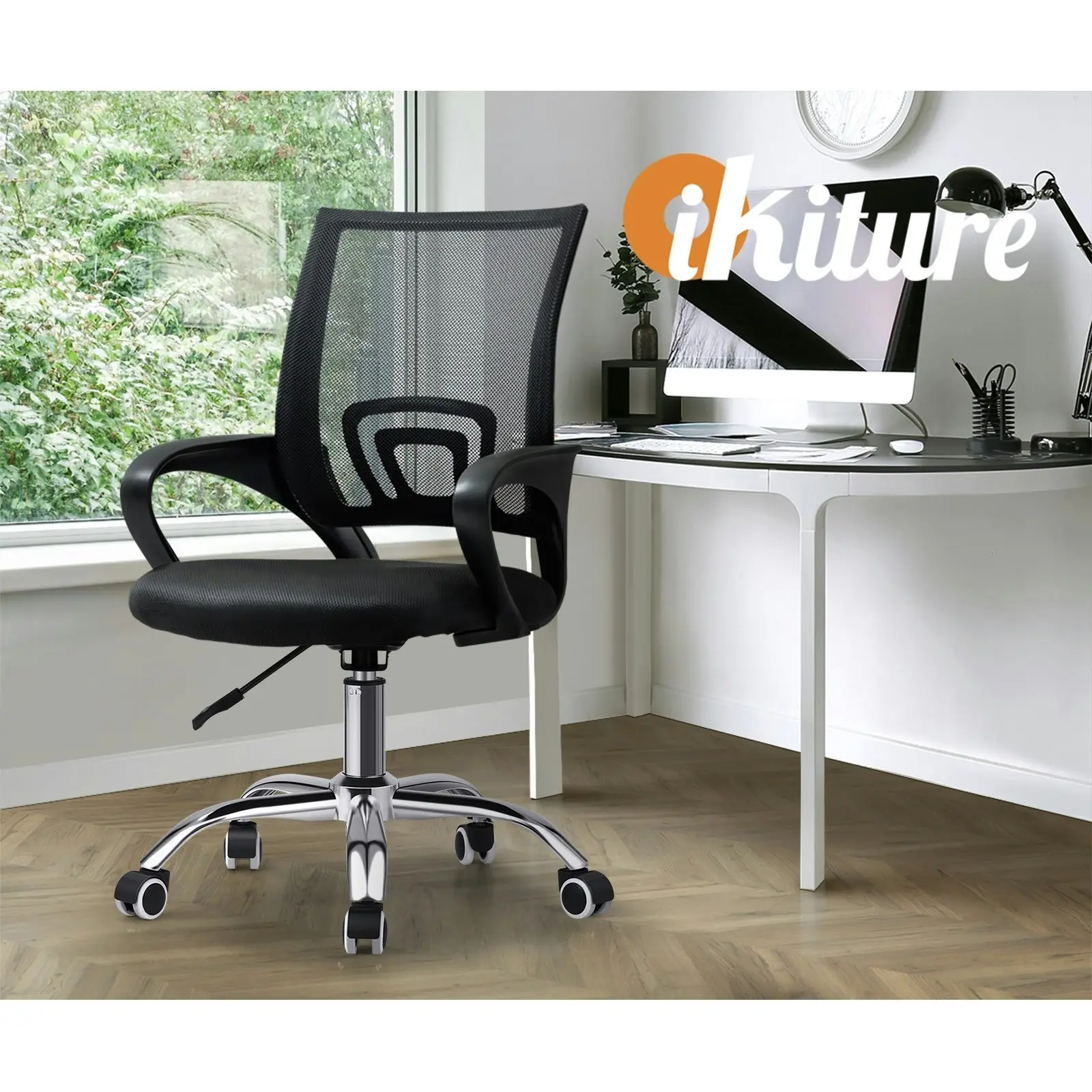 Oikiture Office Gaming Chair Computer Mesh Chairs Executive Foam Seat Black