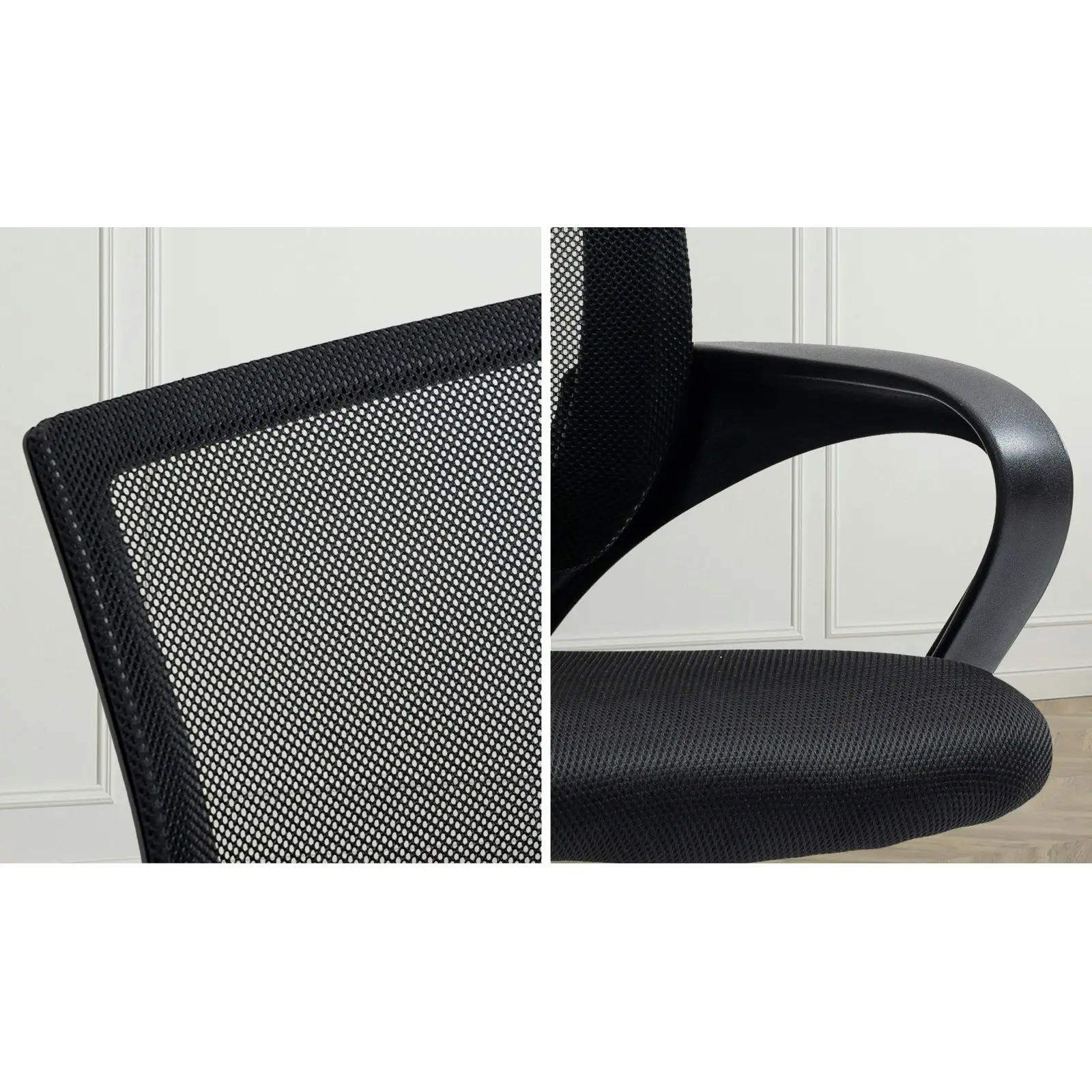 Oikiture Office Gaming Chair Computer Mesh Chairs Executive Foam Seat Black