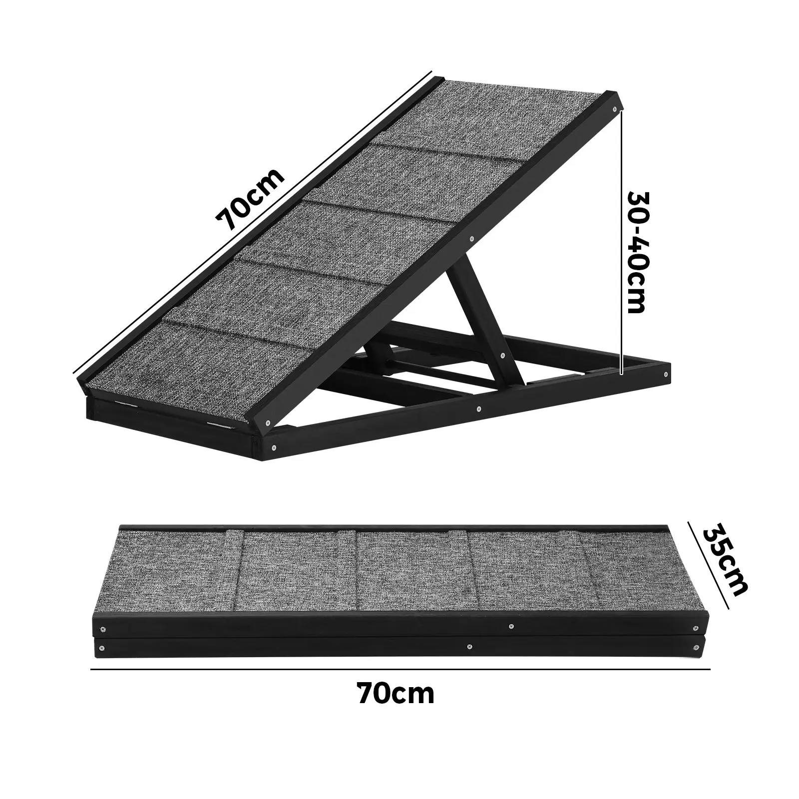 Alopet Dog Pet Ramp Adjustable Height Dogs Stairs Bed Sofa Car Foldable 70cm