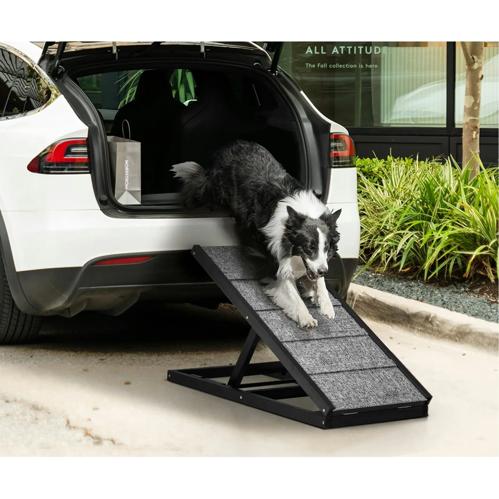 Alopet Dog Pet Ramp Adjustable Height Dogs Stairs Bed Sofa Car Foldable 70cm