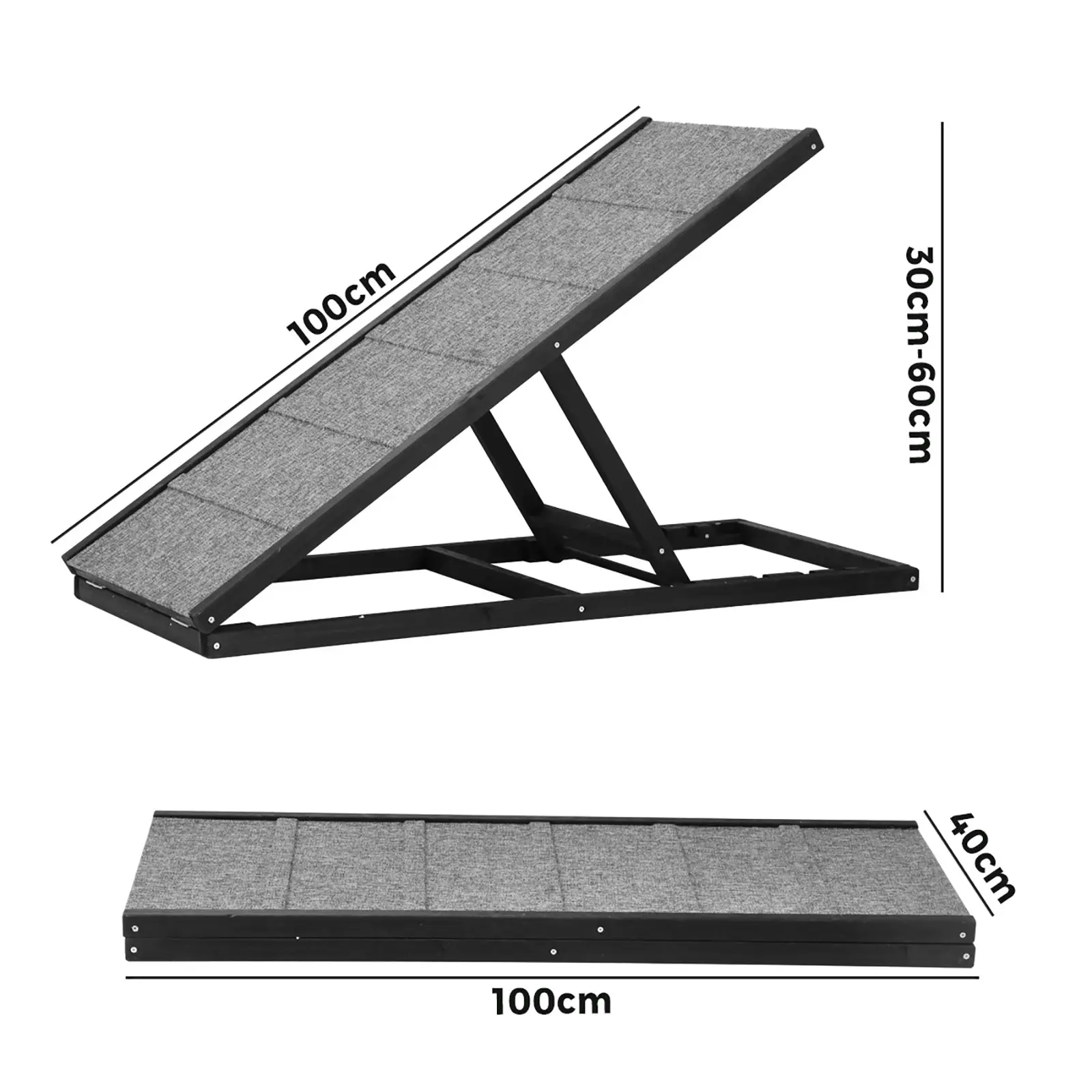 Alopet Dog Pet Ramp Adjustable Height Dogs Stairs Bed Sofa Car Foldable 100cm