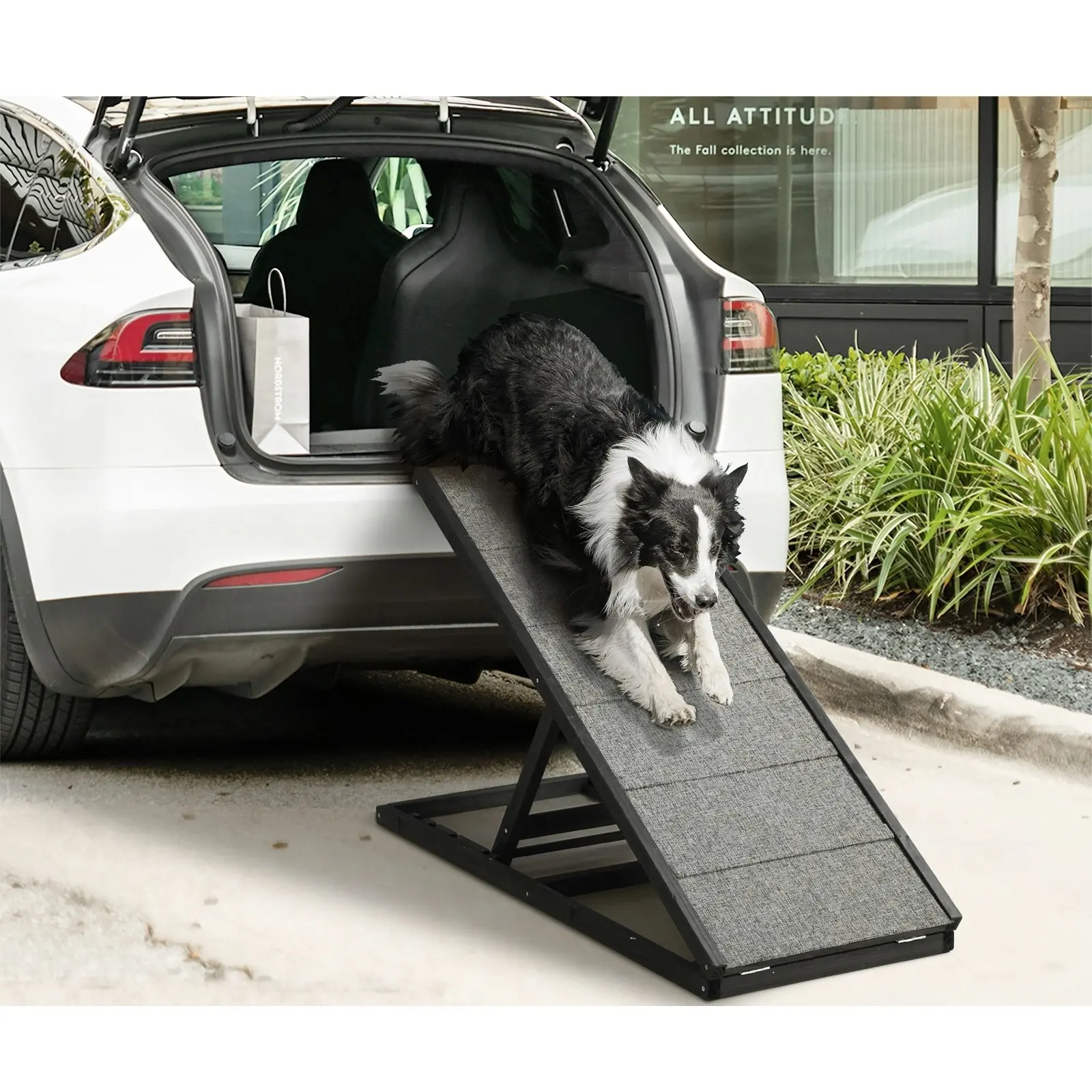 Alopet Dog Pet Ramp Adjustable Height Dogs Stairs Bed Sofa Car Foldable 100cm