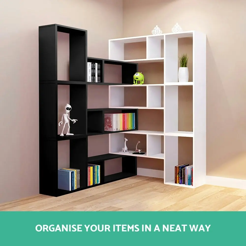 Artiss Bookshelf L Shape DIY - Black