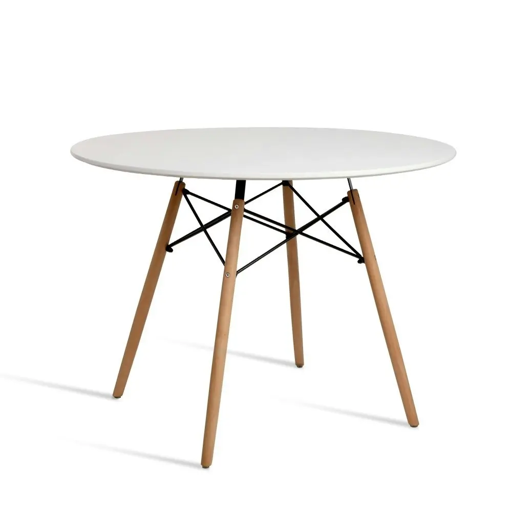 Artiss Dining Table Round White 4 Seater 100CM