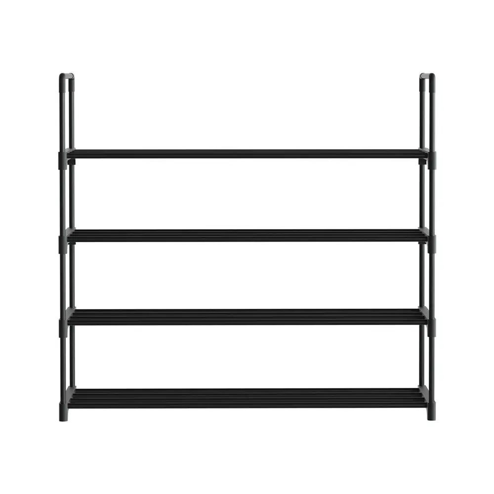 Artiss Shoe Rack 4-tier 16 Pairs Stackable Black