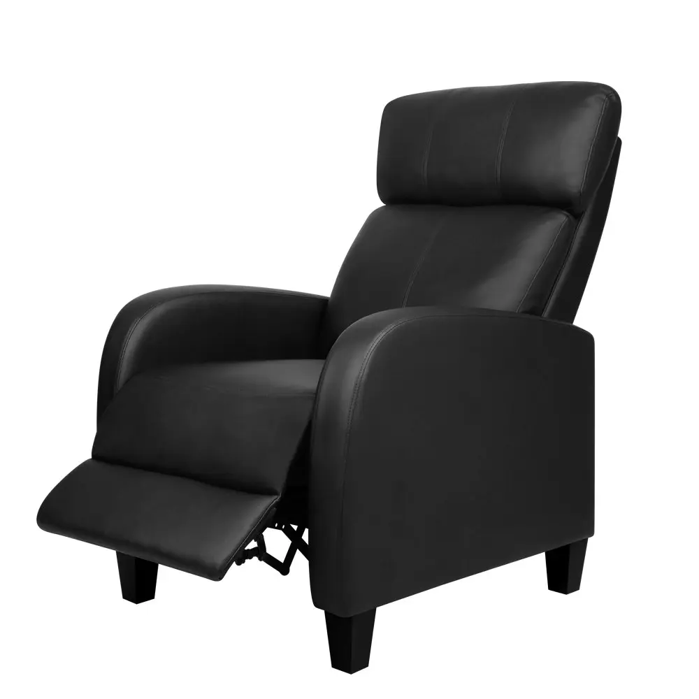 Artiss Recliner Chair Sofa Armchair PU Black