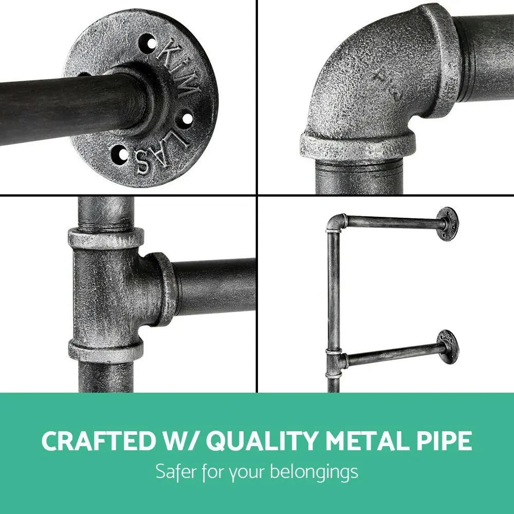 Artiss Floating DIY Pipe Shelf Metal Brackets Set of 2