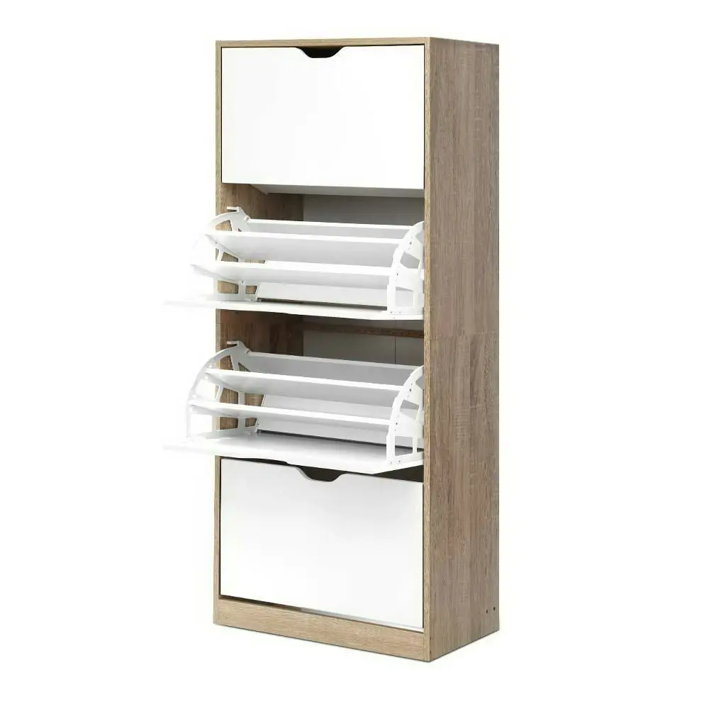 Artiss Shoe Rack Cabinet 60 Pairs 4-tier White Elen