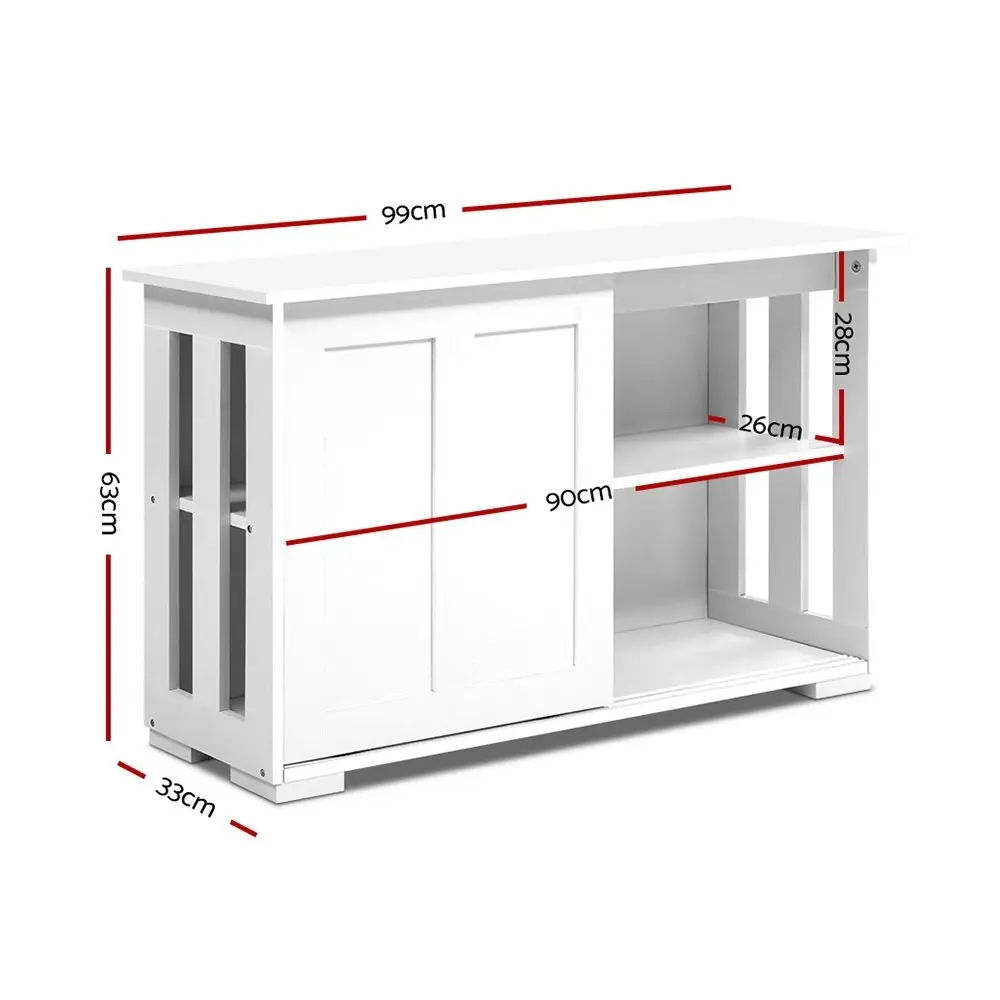 Artiss Buffet Sideboard Sliding Doors - SERA White