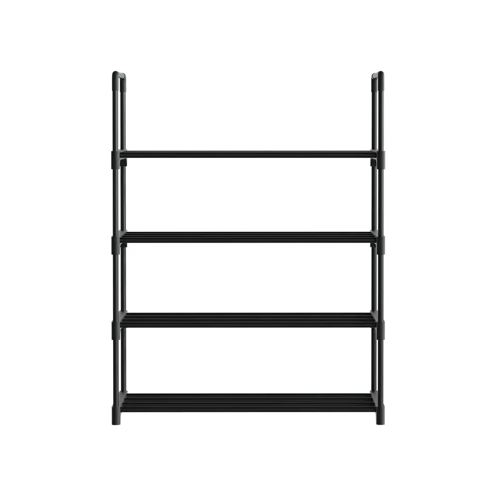 Artiss Shoe Rack 4-tier 12 Pairs Stackable Black