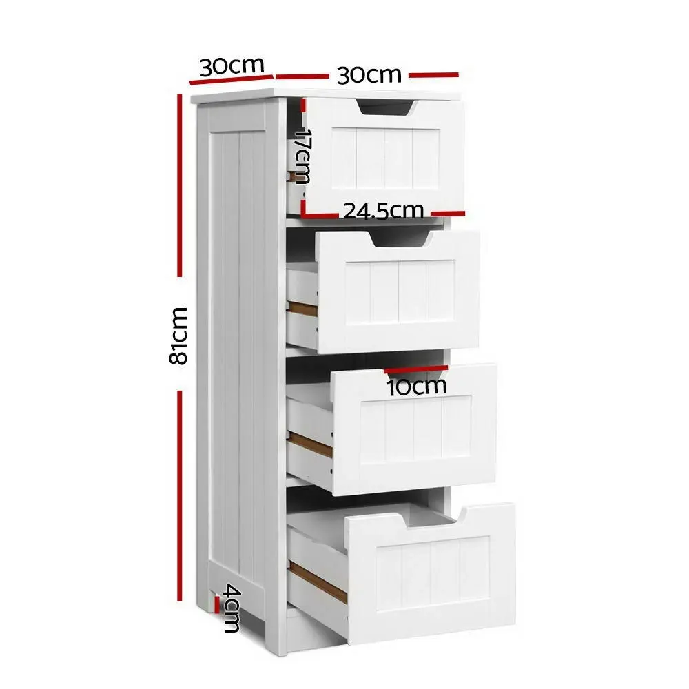 Artiss 4 Chest of Drawers  - LEESA White