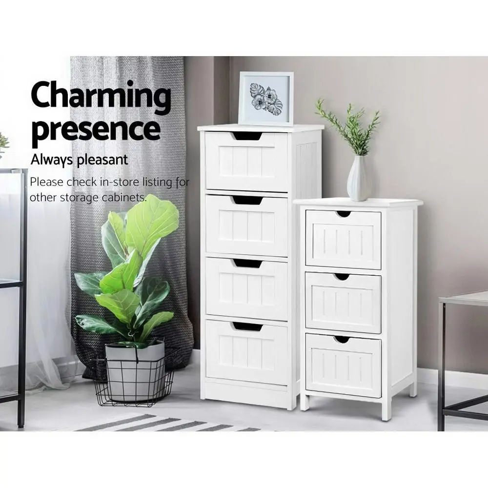 Artiss 4 Chest of Drawers  - LEESA White