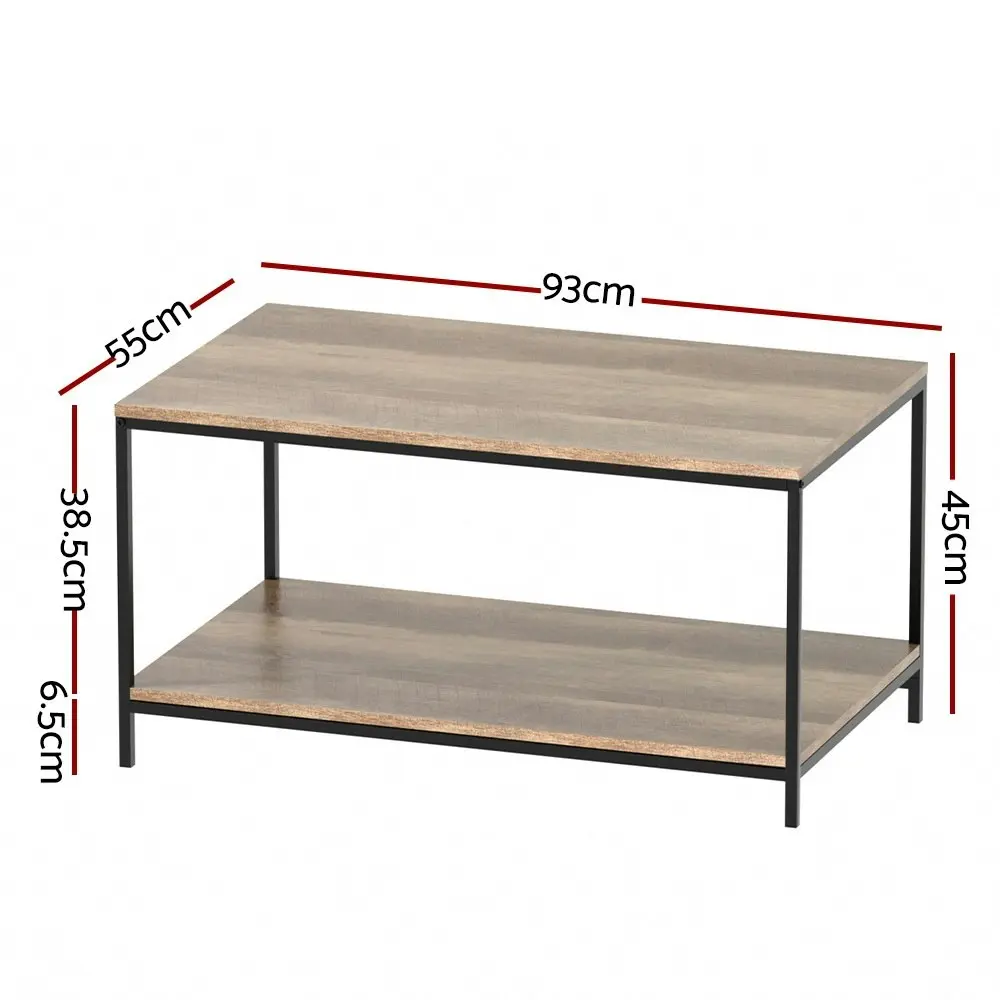 Artiss Coffee Table Rectangular 93CM Walnut Olin