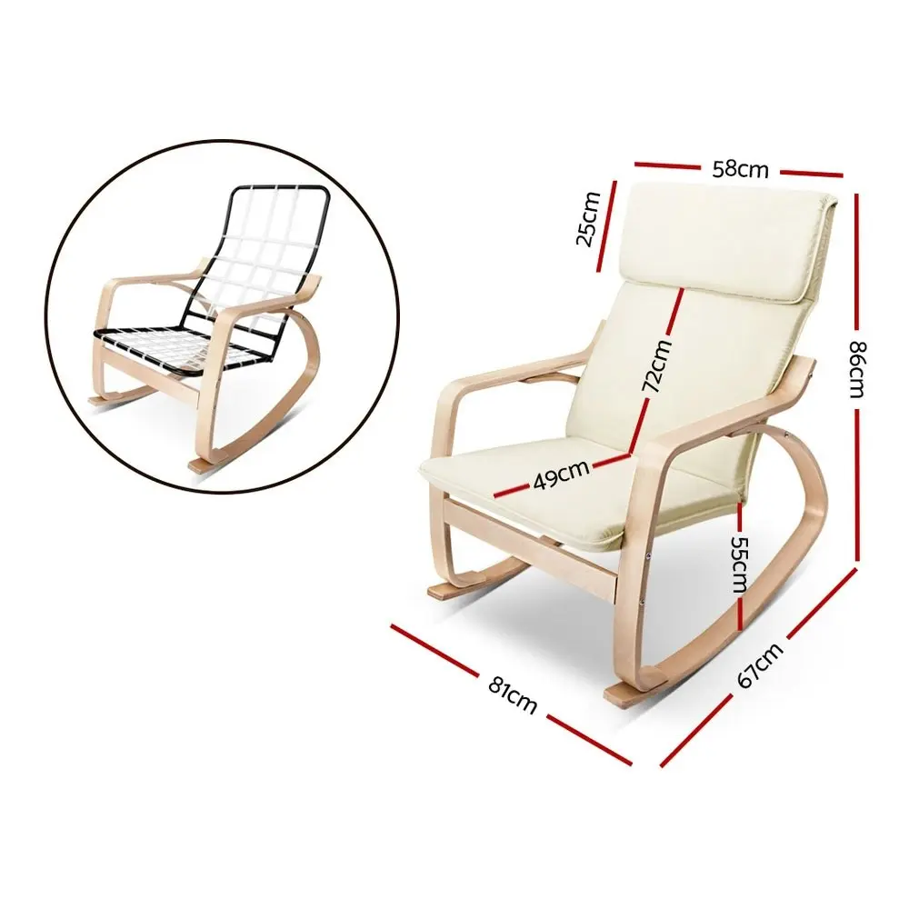 Artiss Rocking Armchair Bentwood Frame Aero