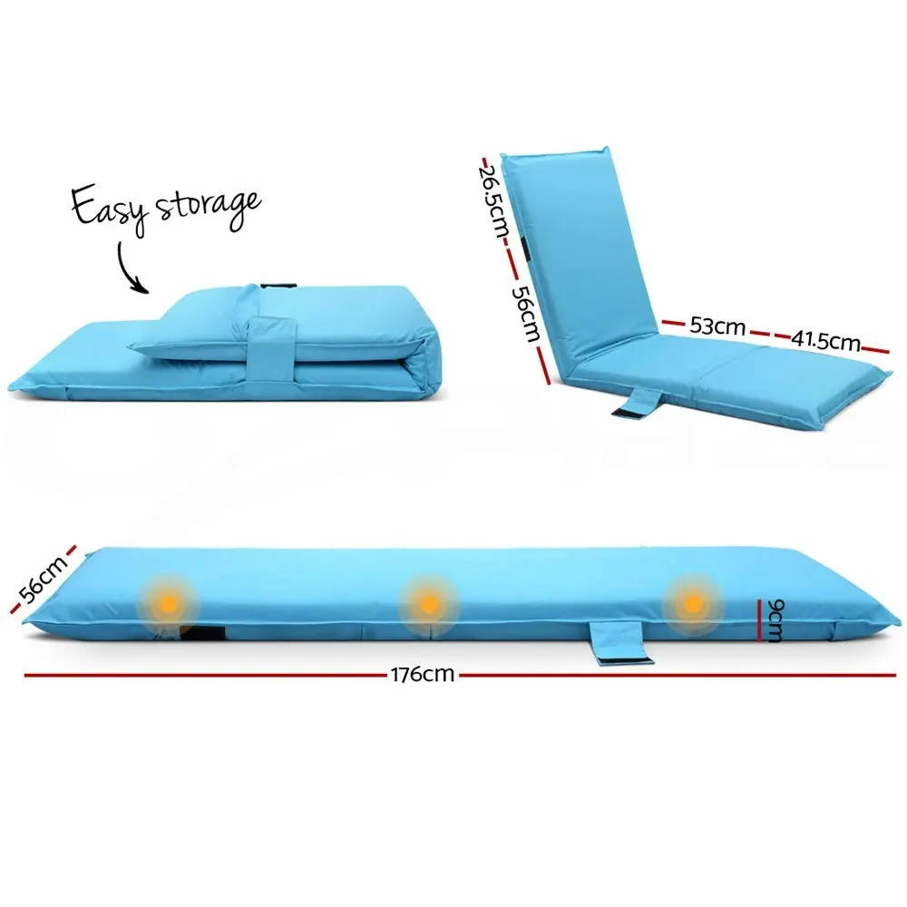 Artiss Floor Lounge Sofa Camping Chair Blue