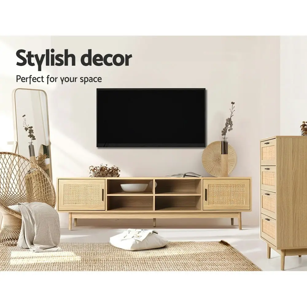 Artiss TV Cabinet Entertainment Unit 180cm Rattan Cole