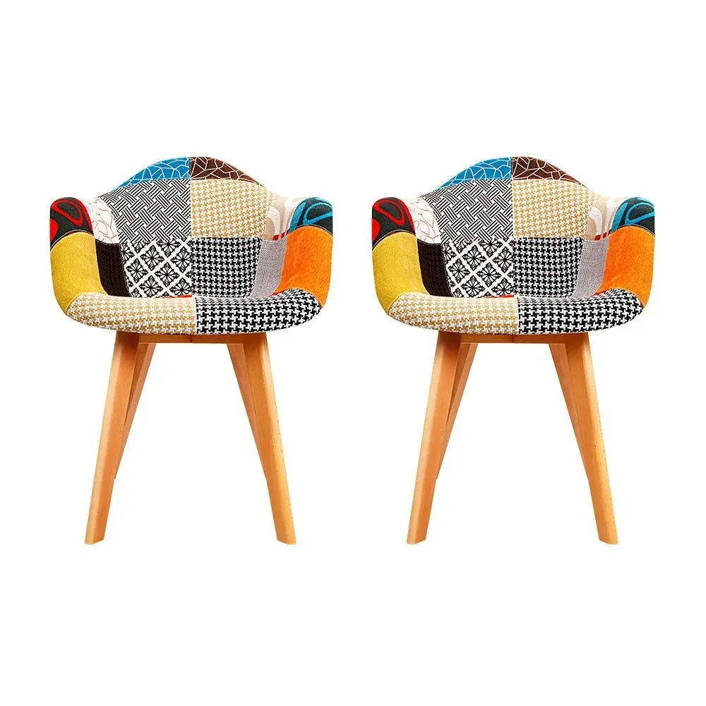 Artiss Dining Chairs Retro Replica DAW Fabric Chair Dining Chairs Cafe x2