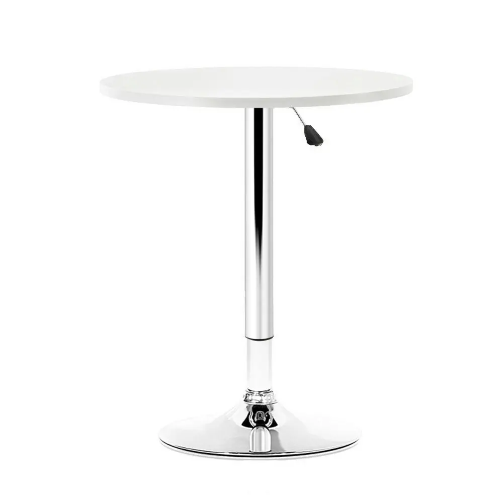 Artiss Bar Table Gas Lift Round White