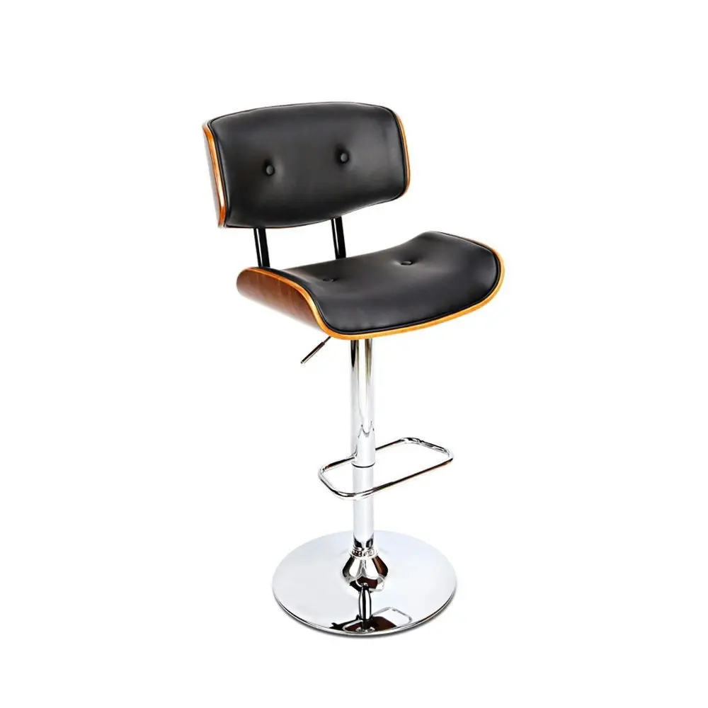 Artiss Bar Stools Gas Lift Leather Black