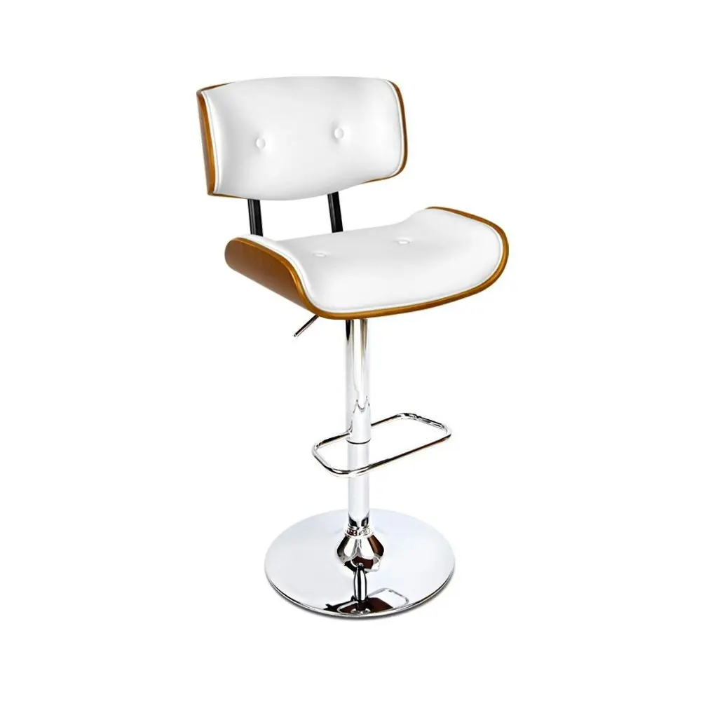 Artiss Bar Stools Gas Lift Leather White