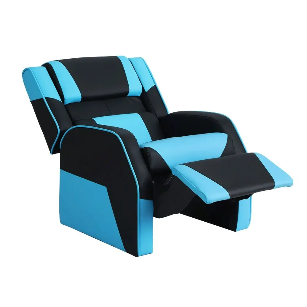 Keezi Kids Recliner Chair Gaming Sofa Lounge Couch Children Armchair Black Blue