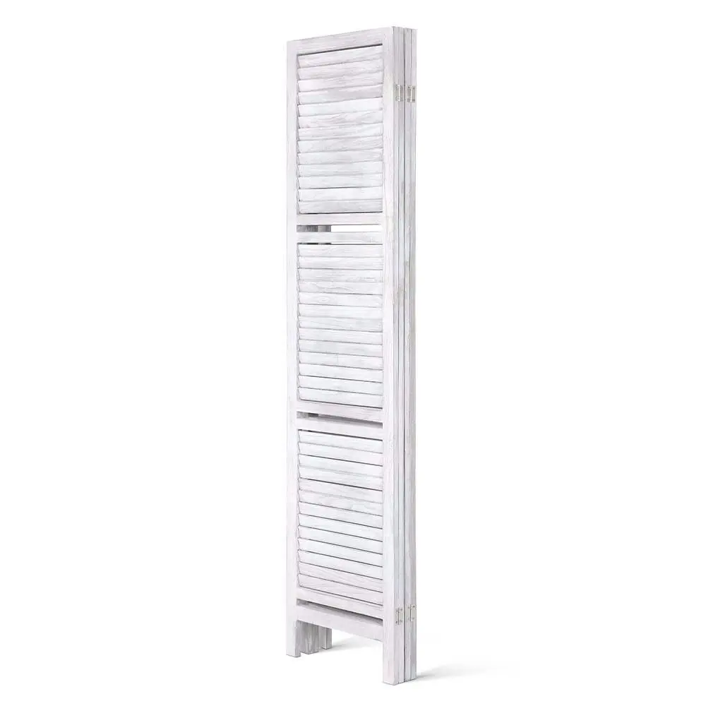 Artiss 4 Panel Room Divider Screen 163x170cm Shelf White