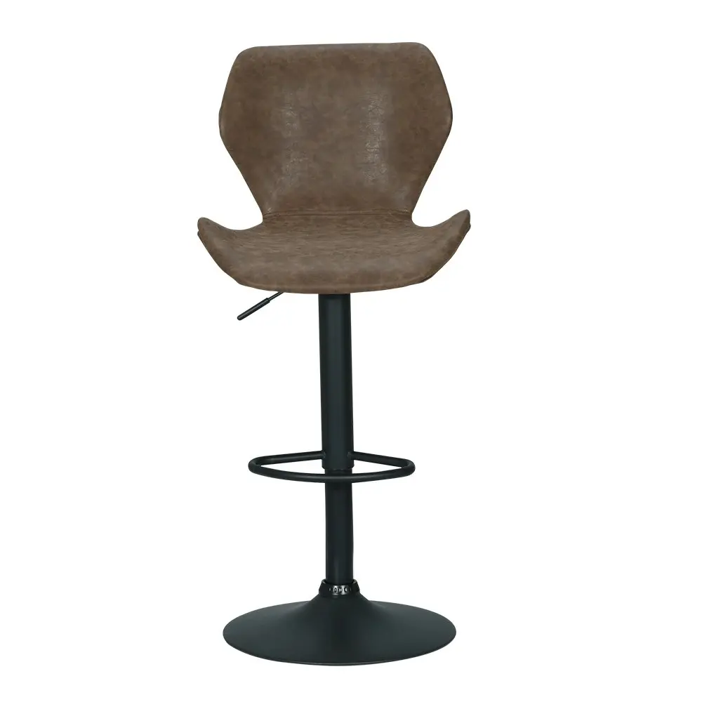 Artiss 2x Bar Stools Vintage Leather Gas Lift Brown