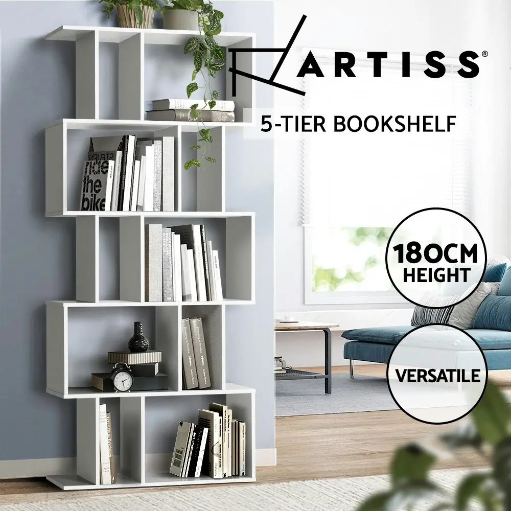 Artiss Bookshelf 5 Tiers - RITA White