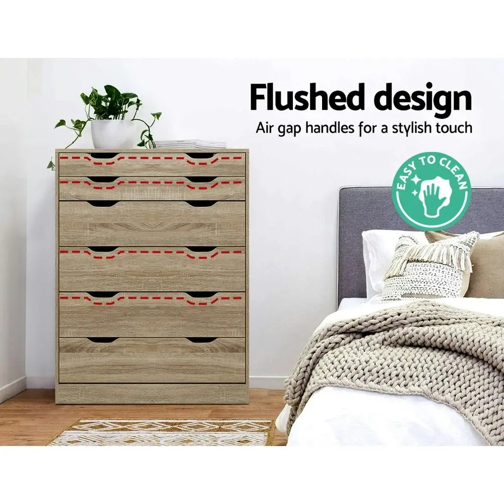 Artiss 6 Chest of Drawers - MYLA Oak