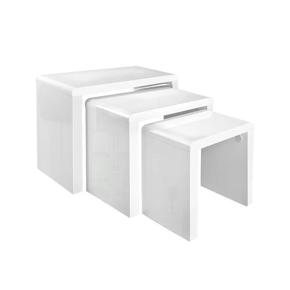 Artiss Nesting Coffee Table Set of 3 Glossy White