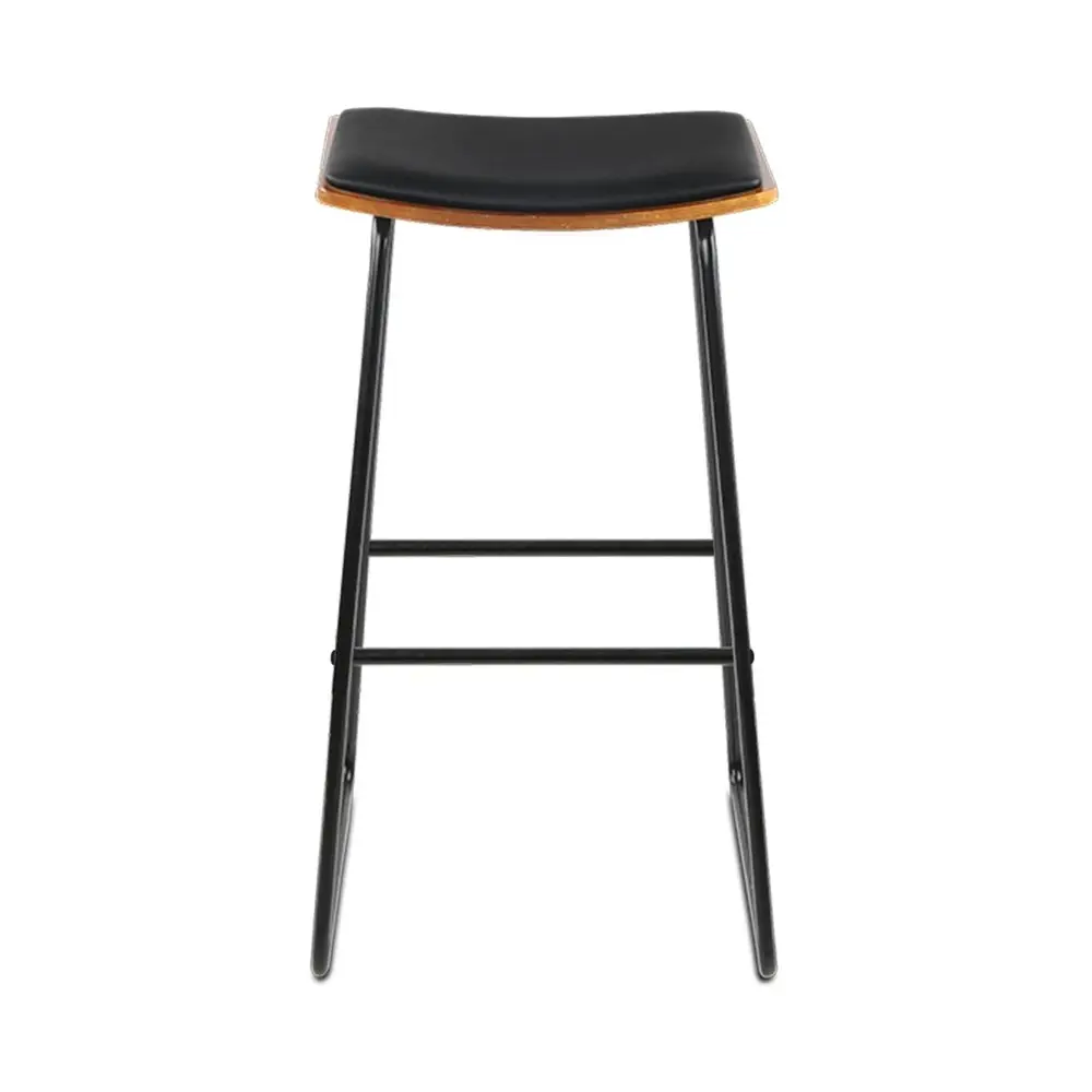 Artiss 2x Bar Stools Leather Padded Metal