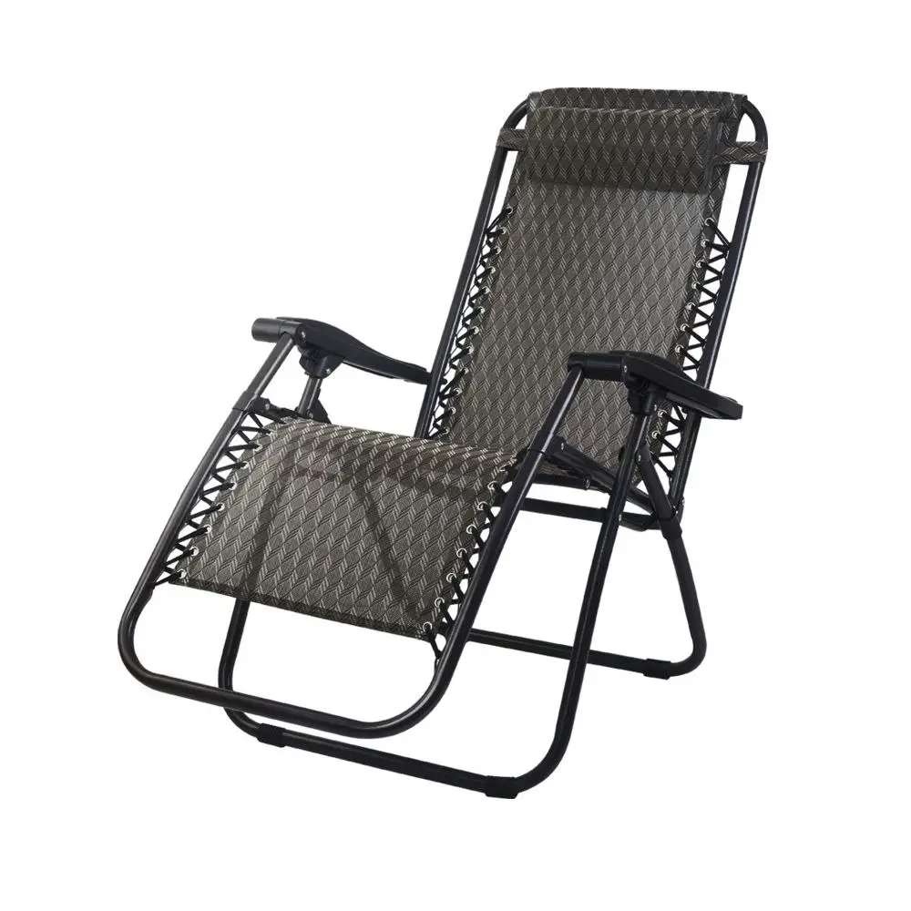 Gardeon Zero Gravity Chair Folding Outdoor Recliner Adjustable Sun Lounge Camping Grey