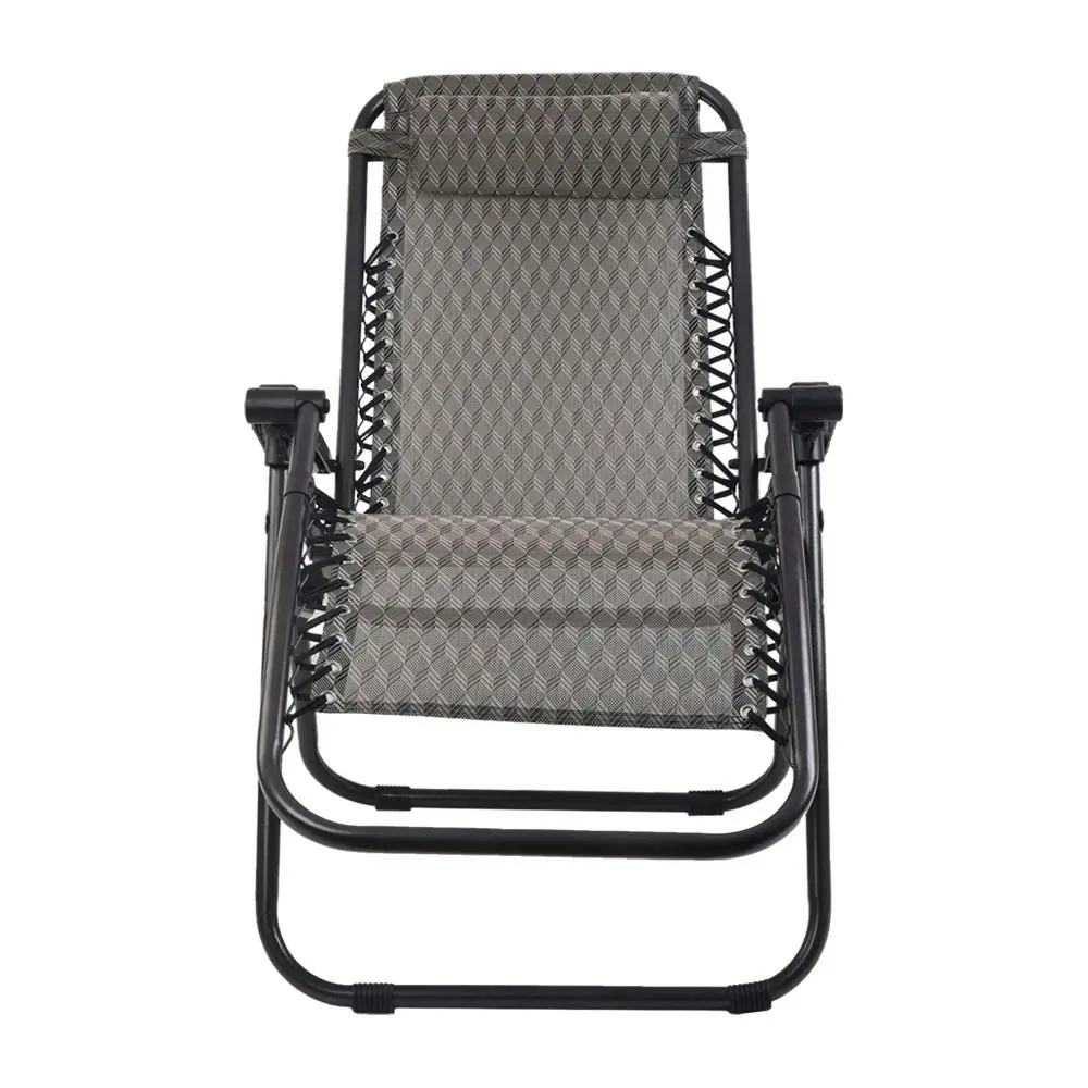 Gardeon Zero Gravity Chair Folding Outdoor Recliner Adjustable Sun Lounge Camping Grey