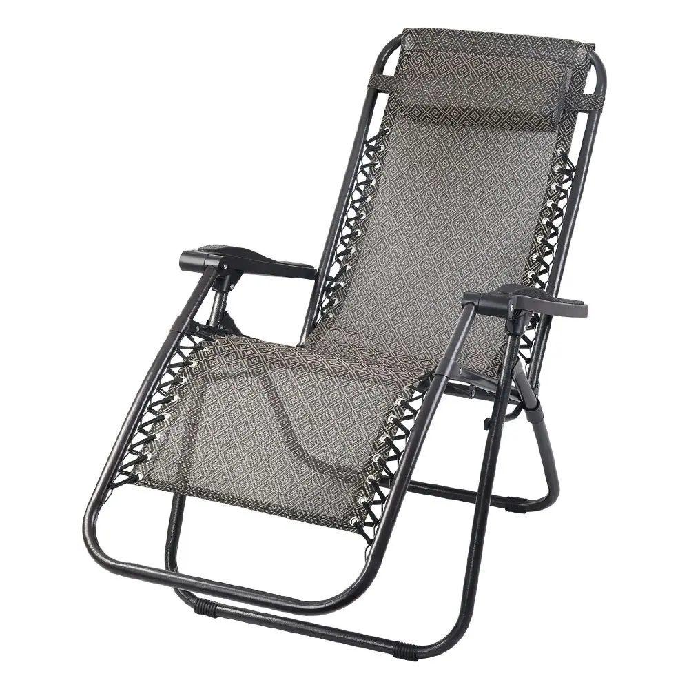 Gardeon Zero Gravity Chair Folding Outdoor Recliner Adjustable Sun Lounge Camping Beige