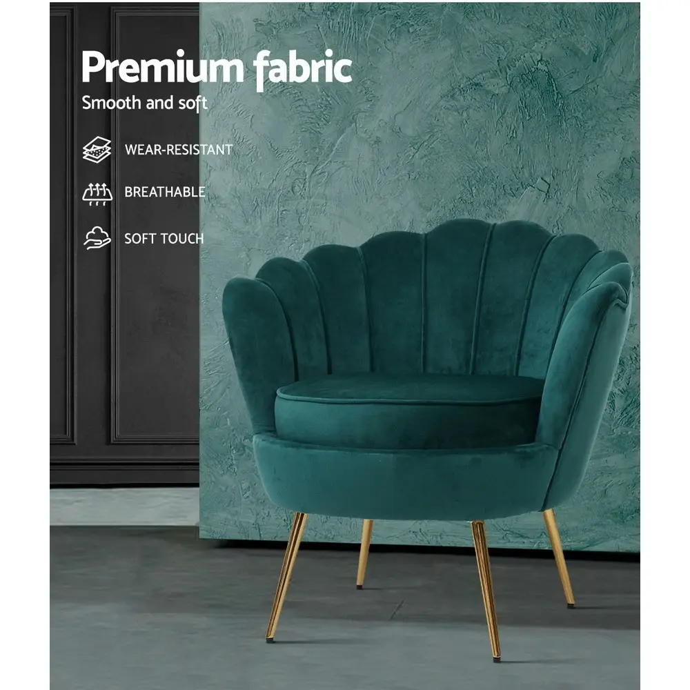 Artiss Armchair Velvet  Green Callista