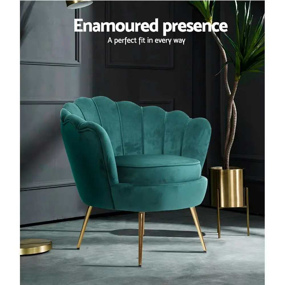 Artiss Armchair Velvet  Green Callista